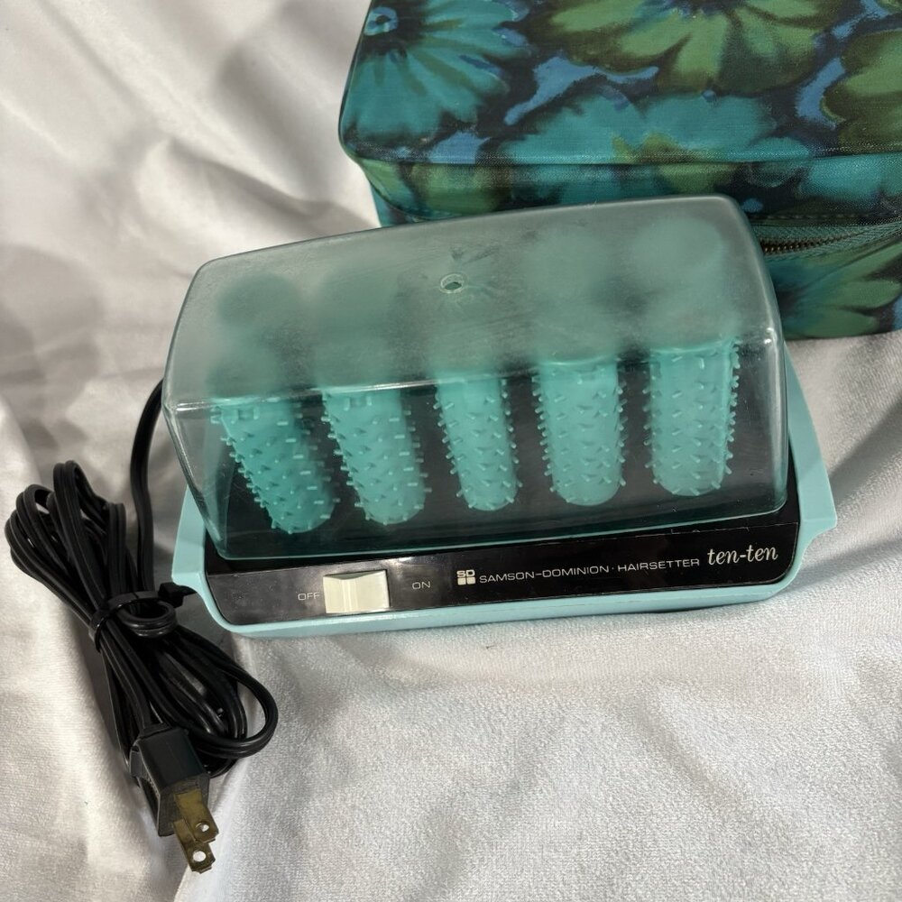 Vintage Samson-Dominion Hot Rollers Curlers Hairsetter Beauty Travel Case 1865